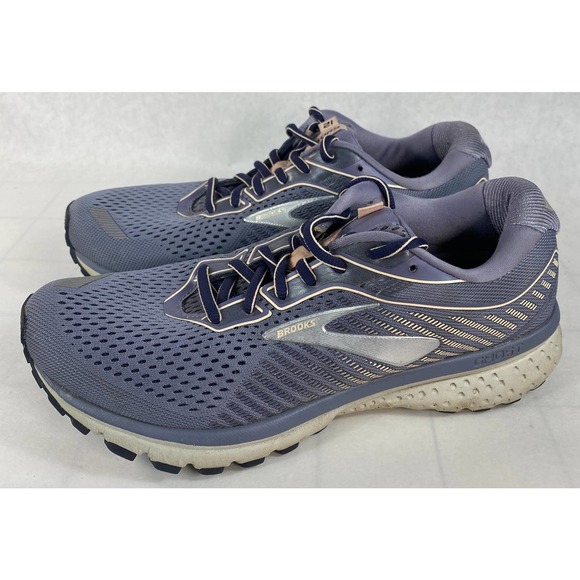 Brooks Ghost 12 Women Sz 8.5 Running Sneaker Shoe Granite/Peacoat/Peach Purple - Picture 3 of 6